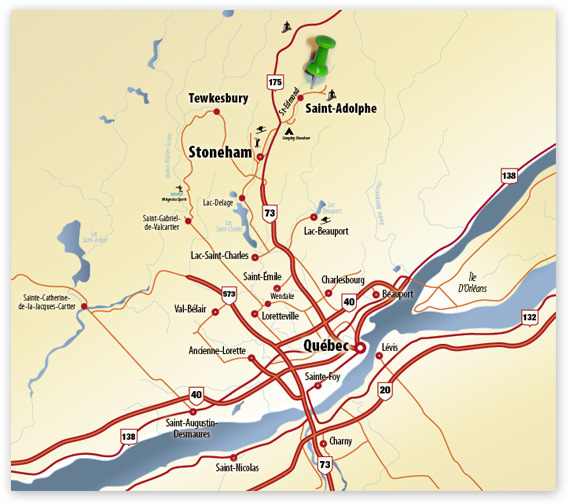 Carte pour se rendre à la Ferme St-Adolphe